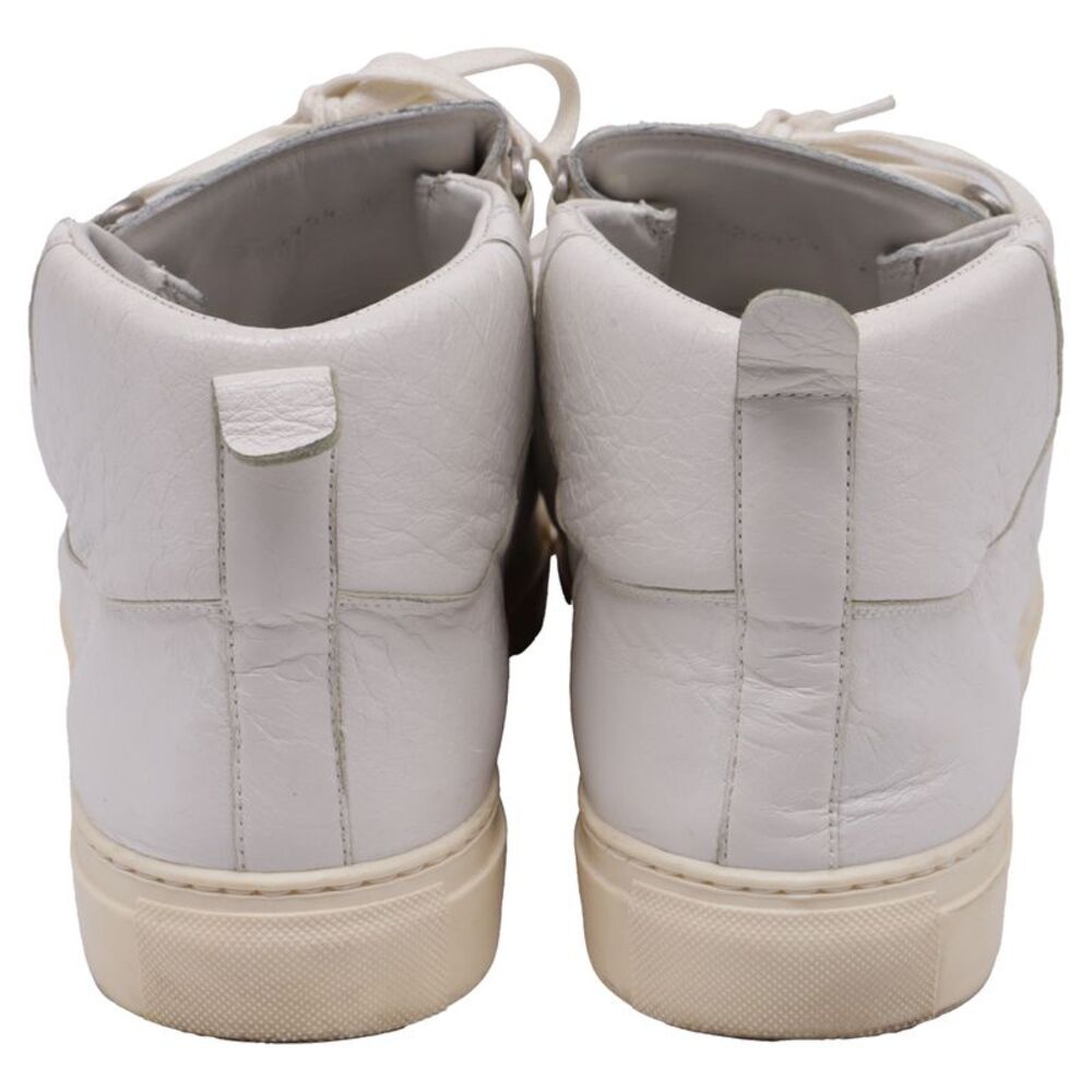 Balenciaga Arena Creased High-Top Sneakers in White Leather - Picture 4 of 12